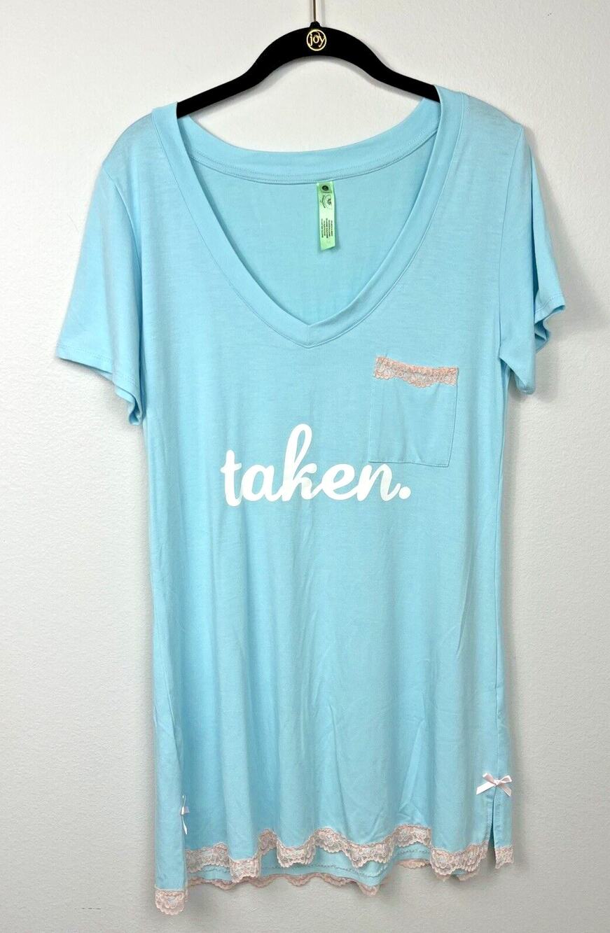 Honeydew Baby Blue Nightgown Knee Length Cap Sleeve Lace Trim Medium TAKEN